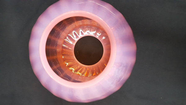 Hanging Victorian Lantern Glass Globe Opalescent Cranberry 7 3/4" x 8" GS00739