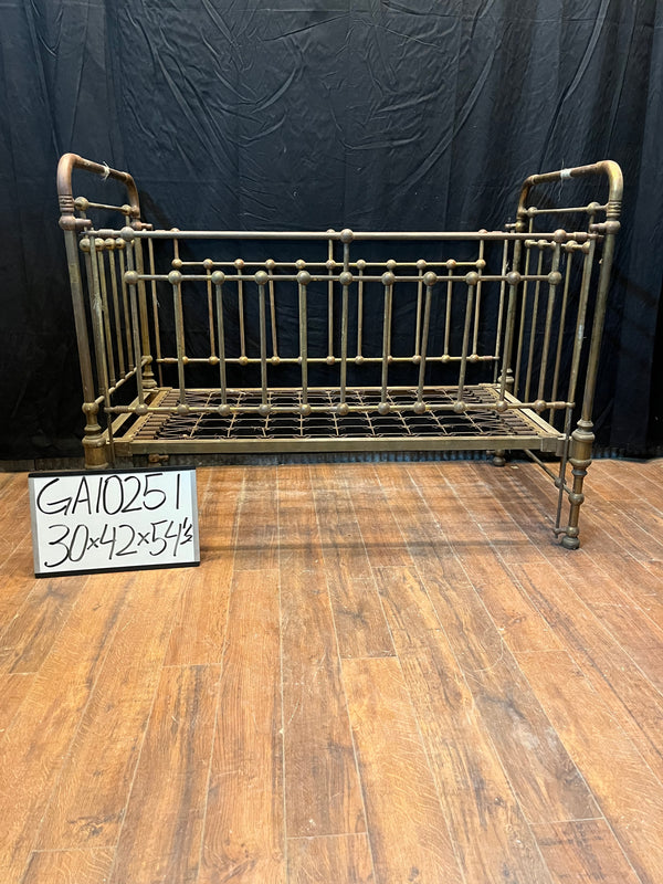 1920's Brass Crib w/ Adjustable Sides GA10251