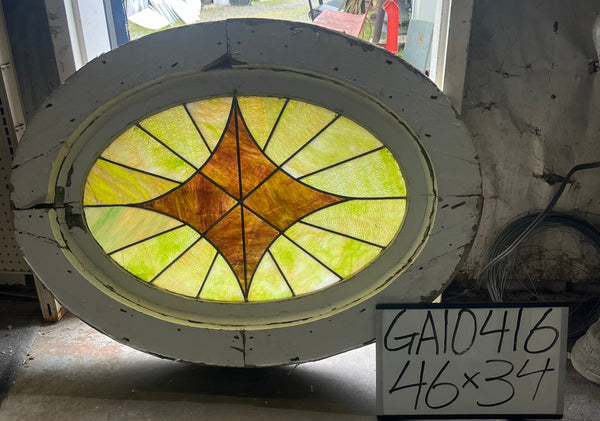 Oval Stained Glass Transom Window GA10416