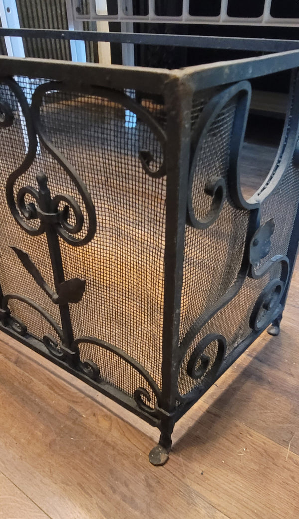Vintage Ornate Wrought Iron Fireplace Fender 64" L x 16 1/2" T x 14" D GS00820