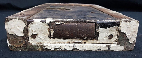 Late 1700's Wood Iron & Brass Right Side 10 1/8" x 6 5/8" Rim Lock GS00803