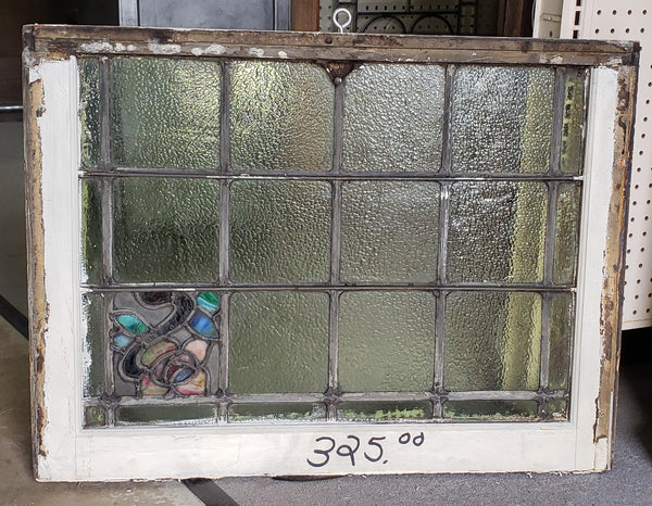 Leaded & Hammered Texture 12 Pane Stained Glass Window 23 1/2" T by 37 1/2" W #GA9160