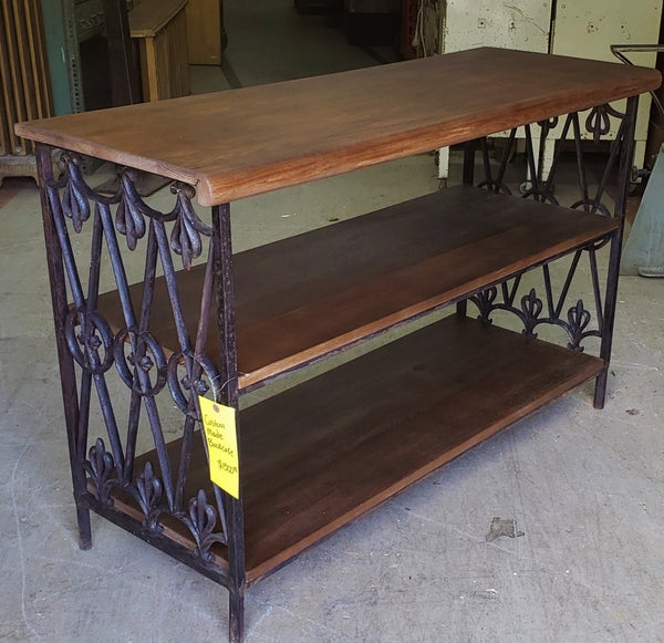 Custom Made Wood & Iron Book Shelf #GA9175