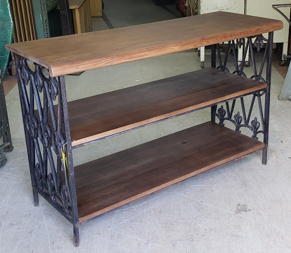 Custom Made Wood & Iron Book Shelf #GA9175