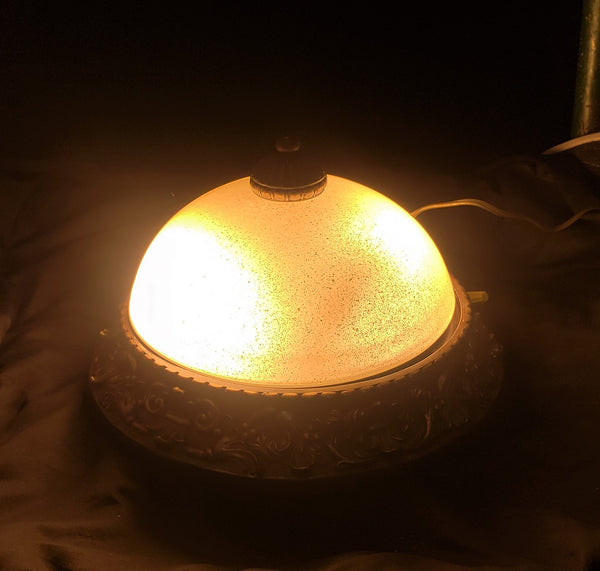 Tuscan Inspired Flush Mount Ceiling Fixture with Gold Faux Wood Trim #GA9191