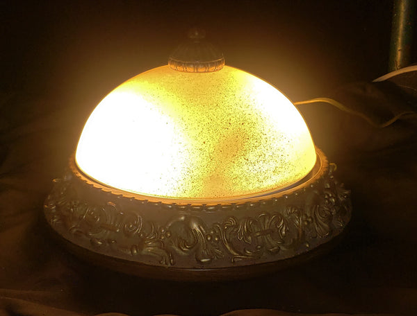 Tuscan Inspired Flush Mount Ceiling Fixture with Gold Faux Wood Trim #GA9191