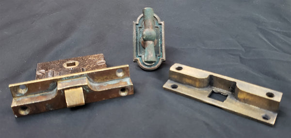Yale Mortise Lock Set with Brass Thumb Turn Back Plate & New Cast Brass Keeper #GA9195