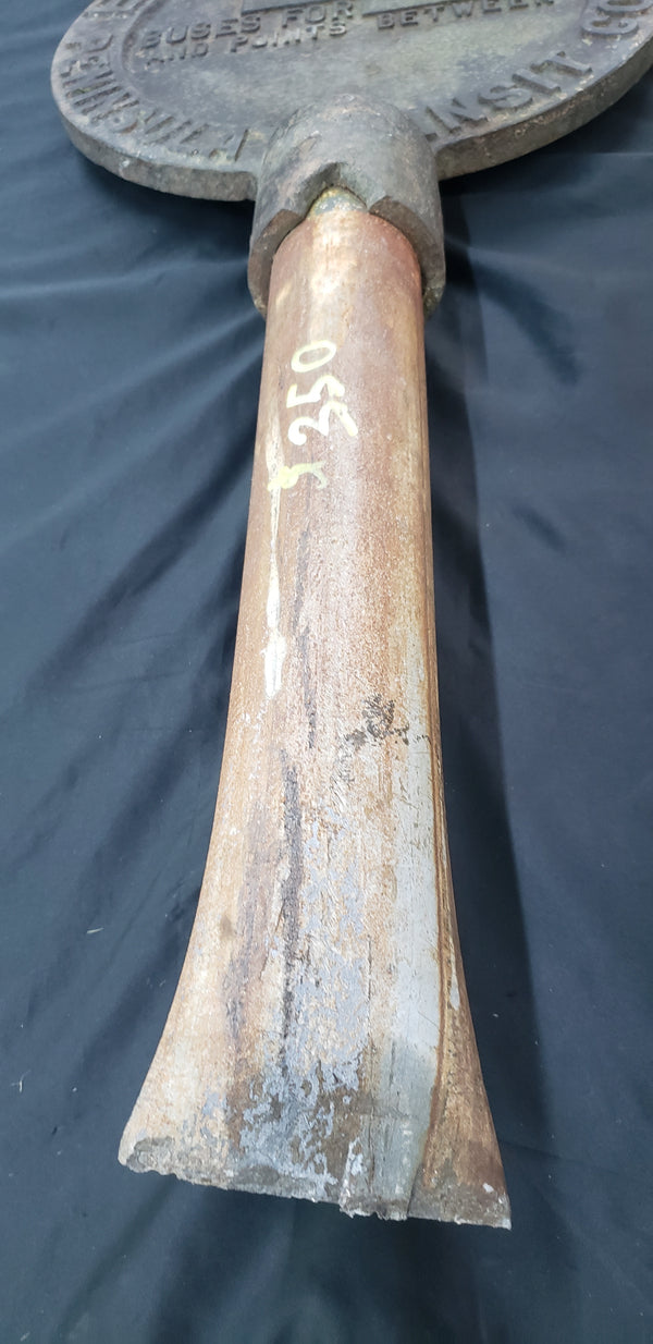 Early 1900's Round Cast Iron Bus Stop Sign from Virginia Peninsula Transit Corp #GA9308