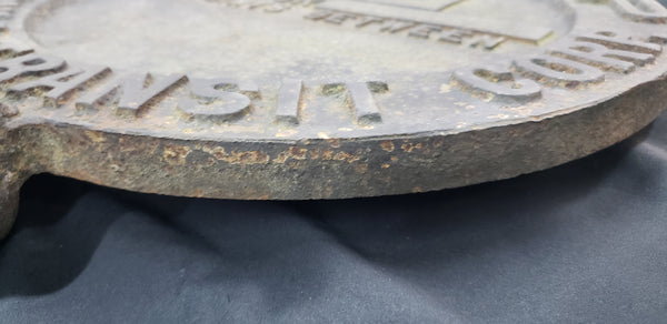 Early 1900's Round Cast Iron Bus Stop Sign from Virginia Peninsula Transit Corp #GA9308