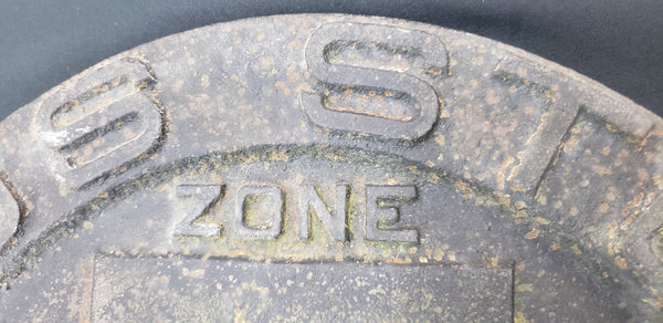 Early 1900's Round Cast Iron Bus Stop Sign from Virginia Peninsula Transit Corp #GA9308