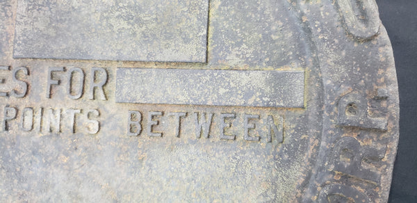 Early 1900's Round Cast Iron Bus Stop Sign from Virginia Peninsula Transit Corp #GA9308