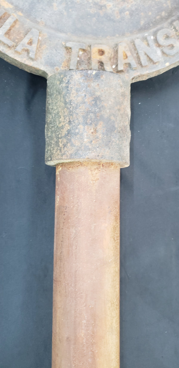 Early 1900's Round Cast Iron Bus Stop Sign from Virginia Peninsula Transit Corp #GA9308