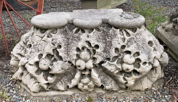 Antique European Stone  Poinsettia Column Base GA9332