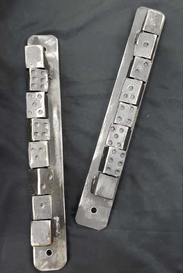 Custom Pair of Dice Designed Door Handles Made from Reclaimed Steel GA9329