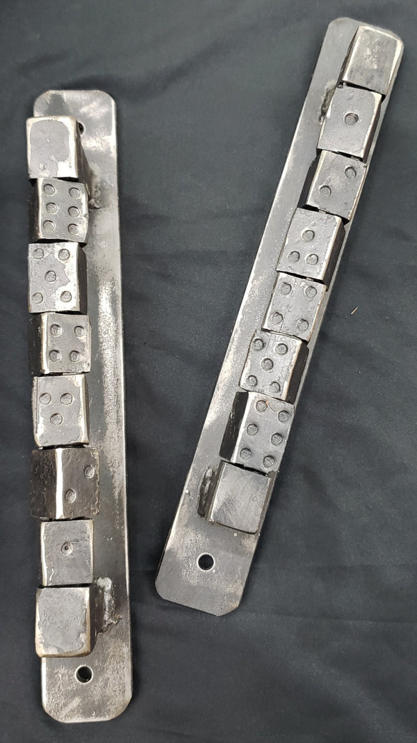 Custom Pair of Dice Designed Door Handles Made from Reclaimed Steel GA9329