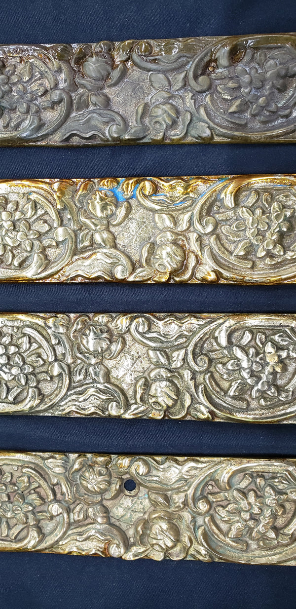 Unique Solid Brass Door Pull Handle w/ 2 Back Plates & 2 Push Plates  GA9333