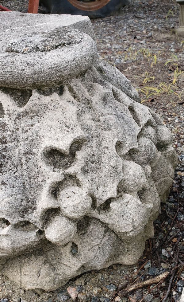 Antique European Stone  Poinsettia Column Base GA9332