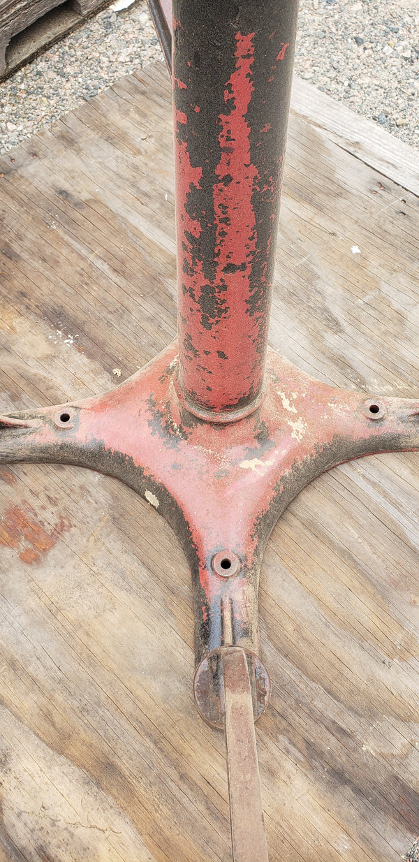 1880's Cast Iron Dye Factory Breakroom Table Base with 4 Swing Out Seats GA9357