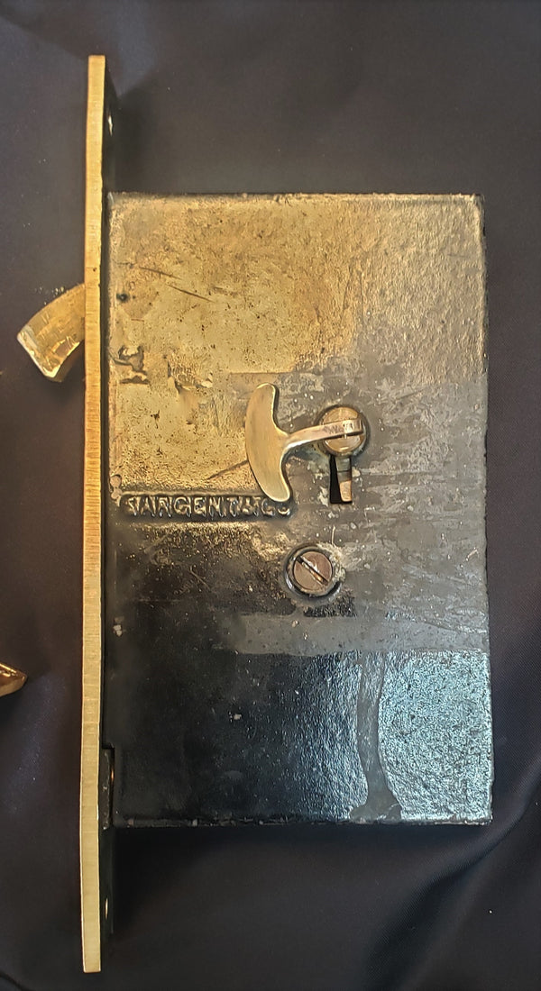 Pair of Ornate Victorian Pocket Door Locks with Key #GA9350