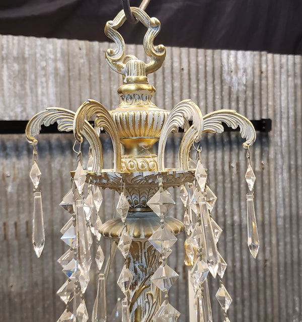 French Inspired 9 Light Tiered Chandelier with Faceted Crystal Prisms GA9375