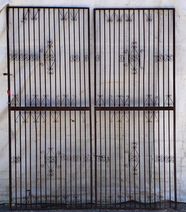 Pair of Ornate Wrought Iron Gates 84 3/4" Tall by  34 1/4" Wide #GA9403
