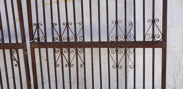 Pair of Ornate Wrought Iron Gates 84 3/4" Tall by  34 1/4" Wide #GA9403