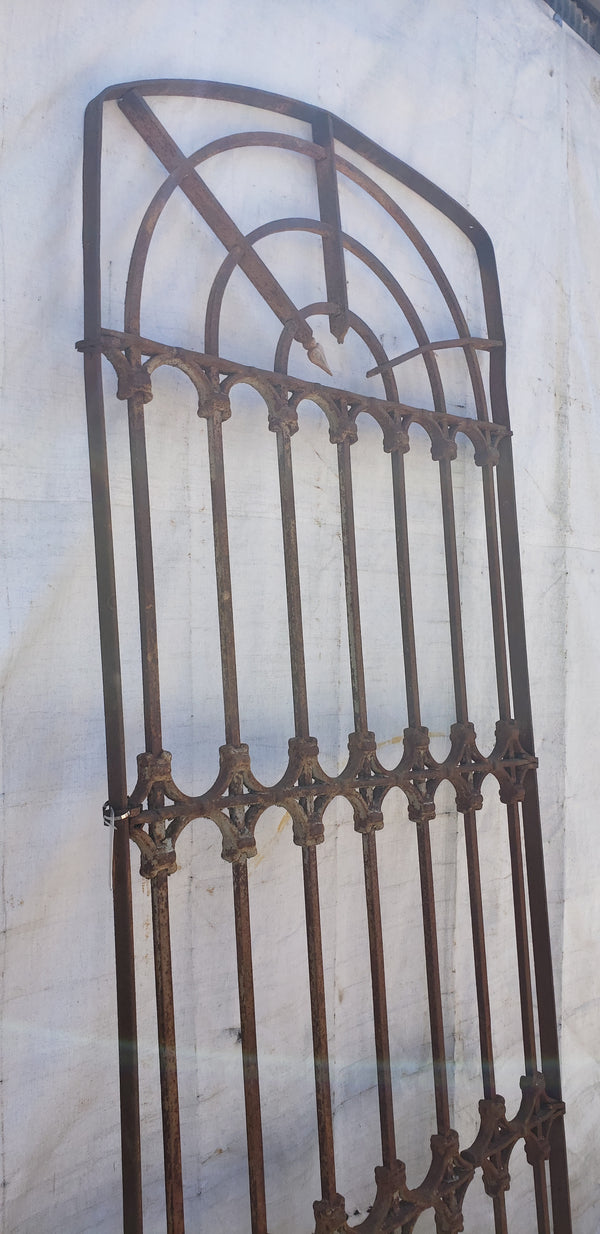 Very Old Ornate Wrought Iron Gate with Lead Accents 98" x 38"  GA9404