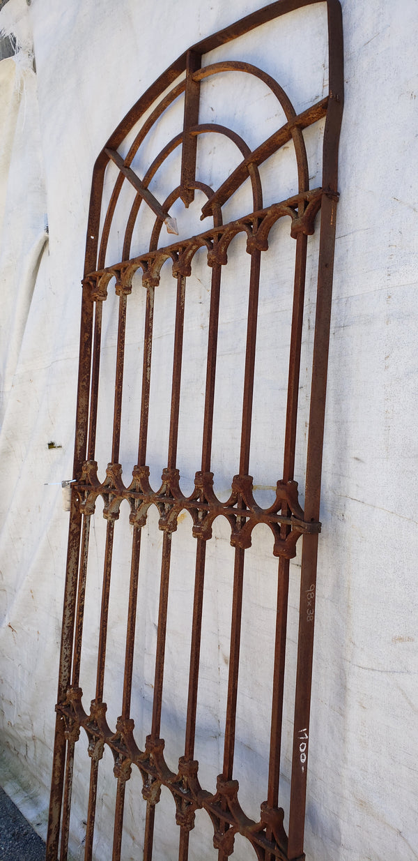 Very Old Ornate Wrought Iron Gate with Lead Accents 98" x 38"  GA9404