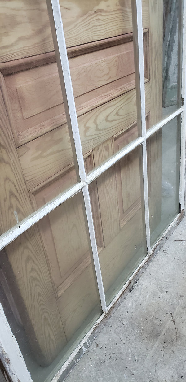 Large 9 Pane Window with Wavy & Folded Glass 46 3/8" x 70 3/4" GA9418