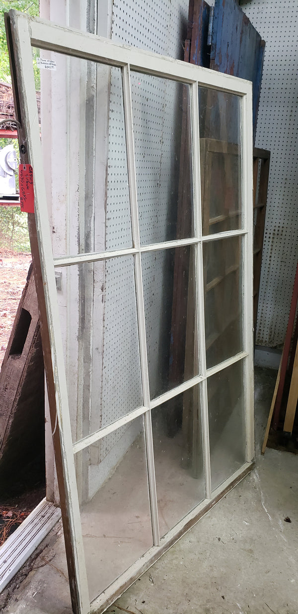 Large 9 Pane Window with Wavy & Folded Glass 46 3/8" x 69 3/4" GA9419
