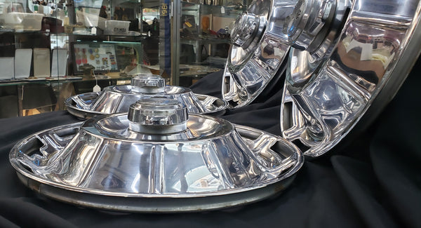 Set of 4 OEM 1958-62 Chevrolet Corvette Chrome Hub Caps GA9421