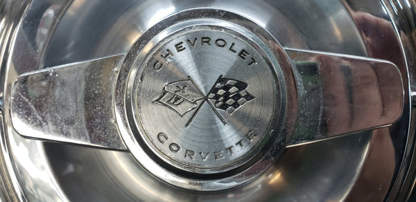 Set of 4 OEM 1958-62 Chevrolet Corvette Chrome Hub Caps GA9421