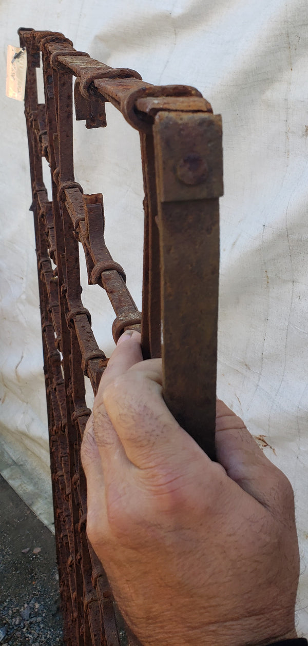 Pair of Old Hand Forged Wrought Iron Gates 57" Tall x 40 1/2" Wide GA9433