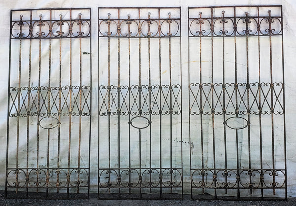 3 Piece Ornate Wrought Iron Gates with Hand Forged Lead Accents  GA9435