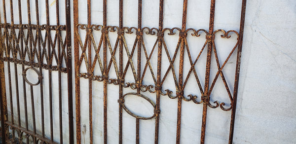 3 Piece Ornate Wrought Iron Gates with Hand Forged Lead Accents  GA9435