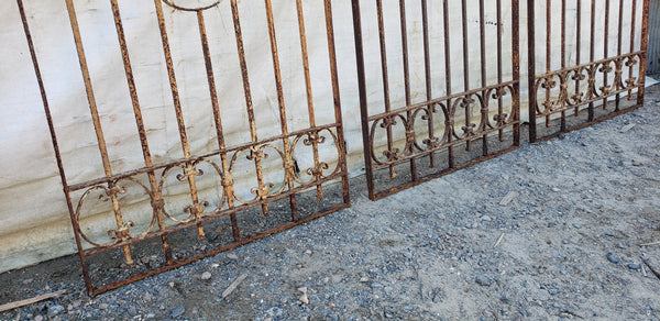 3 Piece Ornate Wrought Iron Gates with Hand Forged Lead Accents  GA9435
