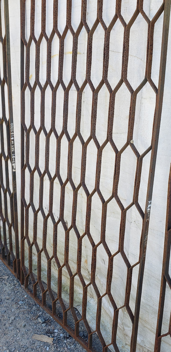 Set of 4 Wrought Iron Honeycomb Design Gate Panels Wide GA9438