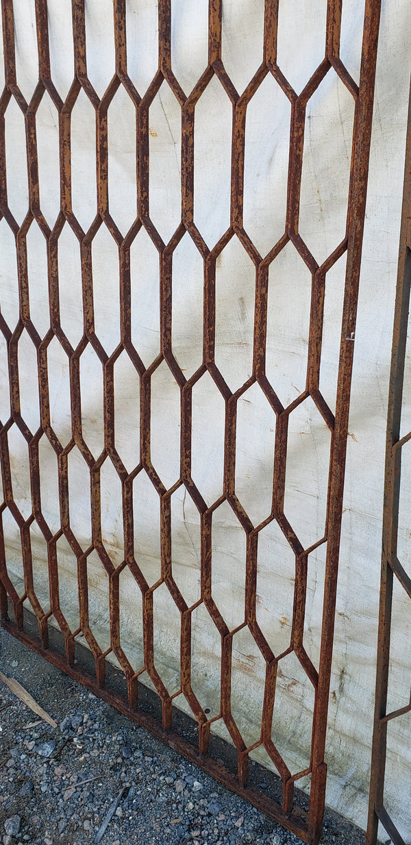 Set of 4 Wrought Iron Honeycomb Design Gate Panels Wide GA9438