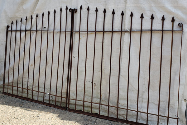 Pair of Tall & Wide Iron Driveway Gates - 139 1/4" Combined Width GA9467