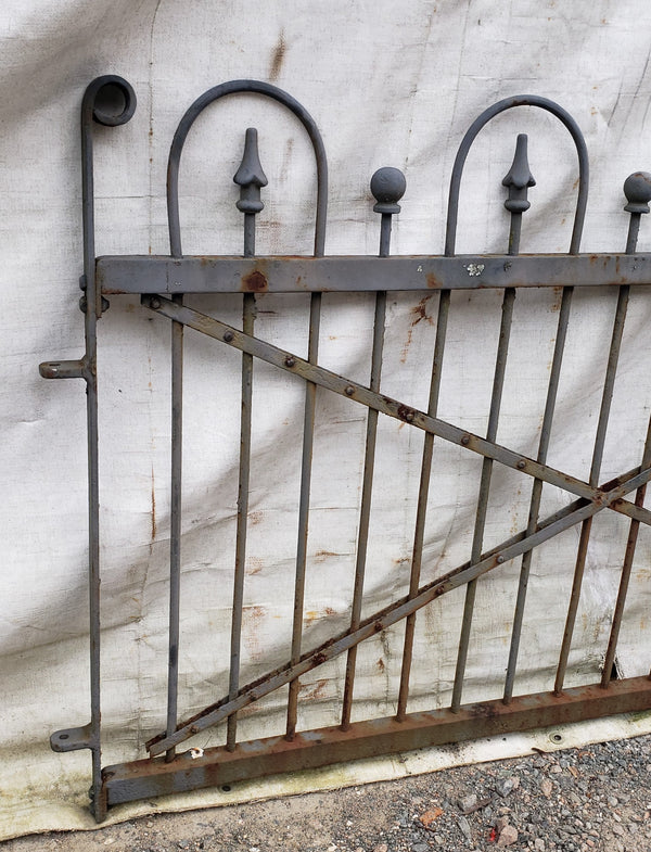 Pair of Hairpin Cross Hatch Wrought Iron Driveway Gates 57 1/2" x 37" GA9476