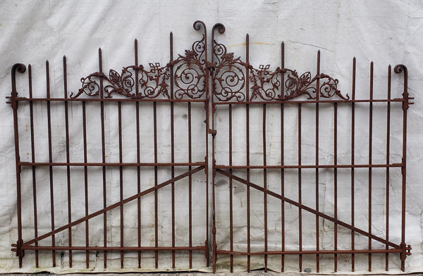 Pair of Ornate Design Wrought Iron Driveway Gates 44 1/2" x 58" GA9477