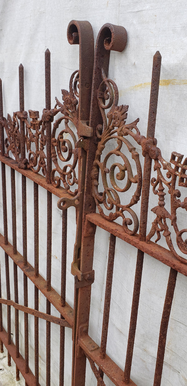 Pair of Ornate Design Wrought Iron Driveway Gates 44 1/2" x 58" GA9477