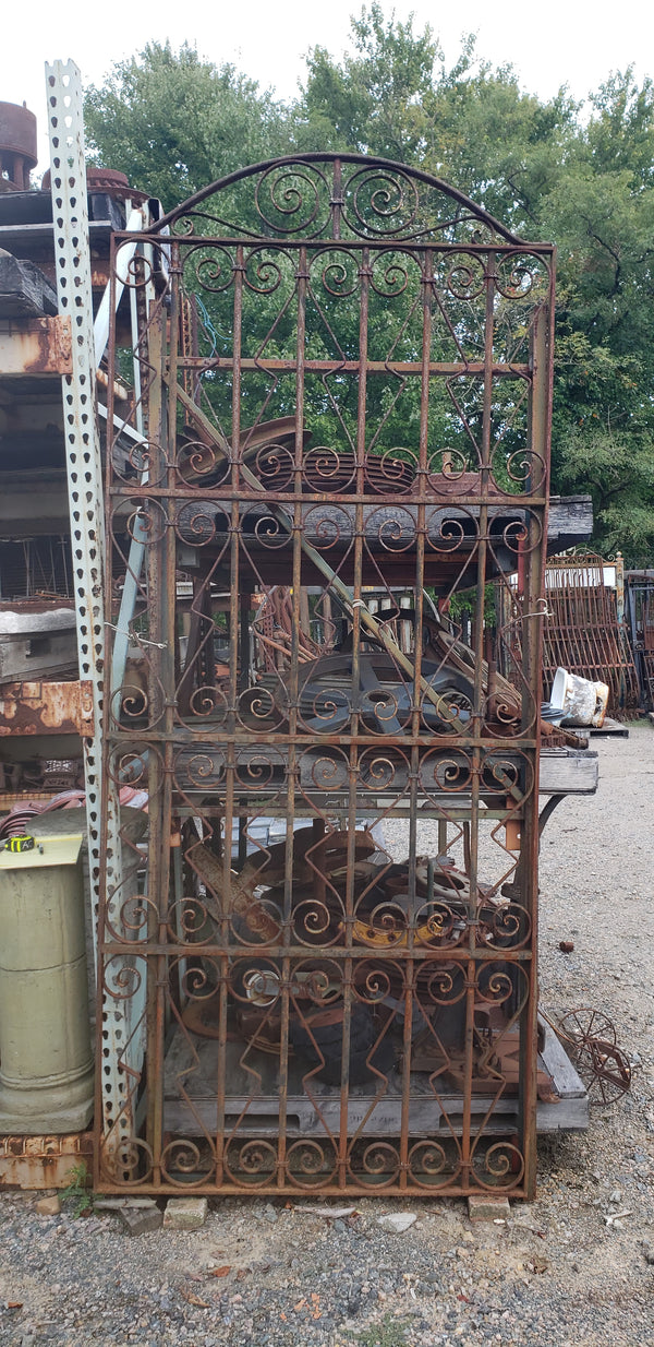 Arched Top Wrought Iron Gate with Geometric Designs 109 1/2" x 46 1/2" GA9500