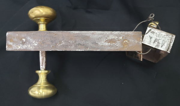 Restored 1800's Left Sided Carpenter Style Rim Lock Set 7" x 4 1/4" GA9504