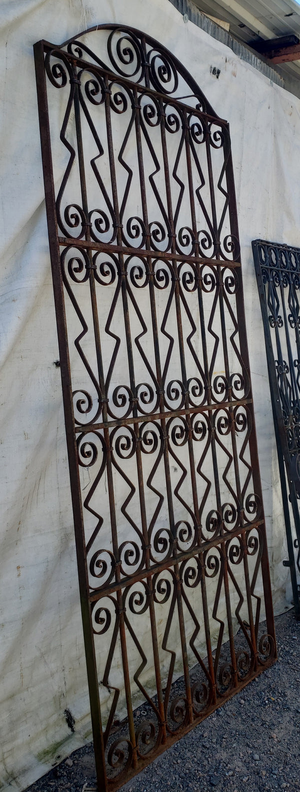 Arched Top Wrought Iron Gate with Geometric Designs 109 1/2" x 46 1/2" GA9500