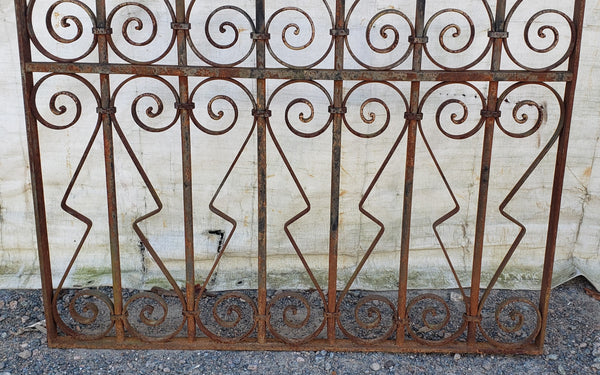 Arched Top Wrought Iron Gate with Geometric Designs 109 1/2" x 46 1/2" GA9500