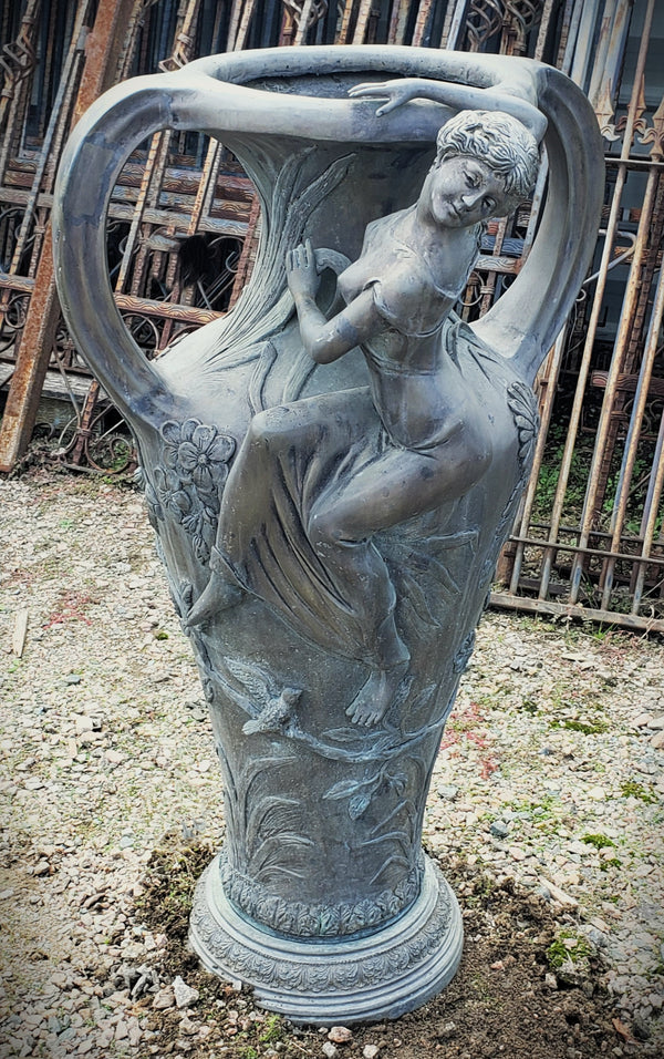 Art Nouveau Bronze Plant Urn With Handles GA9519
