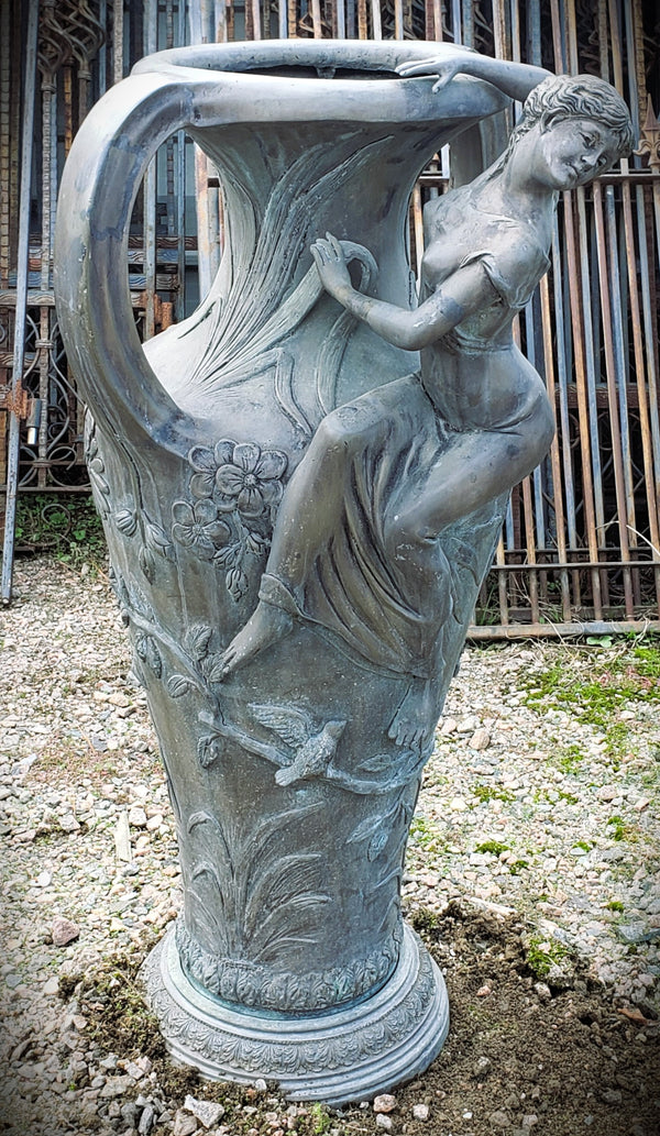 Art Nouveau Bronze Plant Urn With Handles GA9519