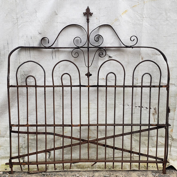 Wrought Iron Garden Yard or Farm Gate with Bottom Cross Hatch Design GA9524