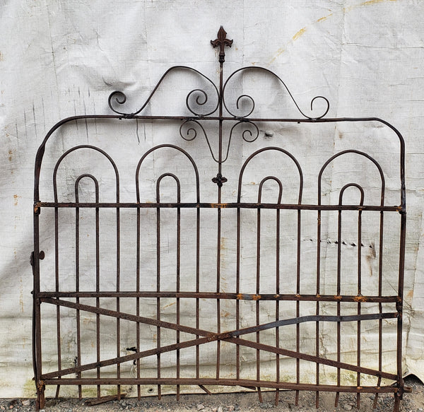 Wrought Iron Garden Yard or Farm Gate with Bottom Cross Hatch Design GA9524